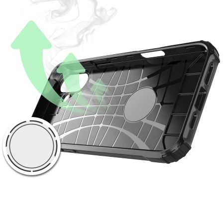 Hybrid Armor Panzerhülle für iPhone 16 – Schwarz