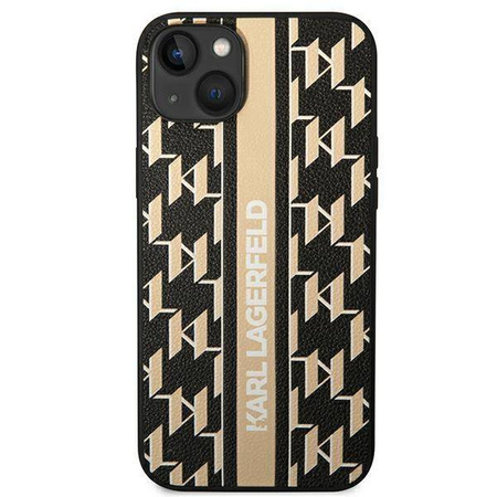 Oryginalne Etui IPHONE 14 PLUS Karl Lagerfeld Hardcase Monogram Stripe (KLHCP14MPGKLSKW) brązowe
