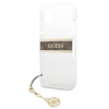 Guess GUHCP13SKB4GBR iPhone 13 mini 5,4" Transparent hardcase 4G Brown Strap Charm