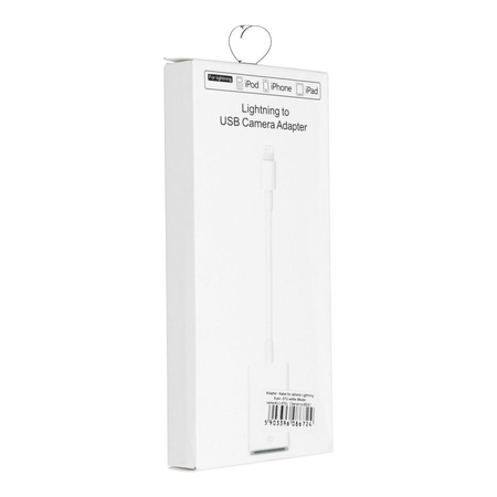 Adapter OTG USB do iPhone Lightning 8-pin biały