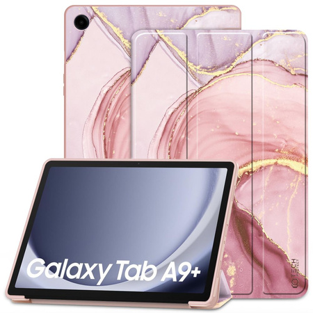 Schutzhülle SAMSUNG GALAXY TAB A9+ Tech-Protect SmartCase Marble rosa