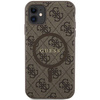 Oryginalne Etui GUESS Hardcase GUHMN61G4GFRW do iPhone 11 (Kompatybilny z Magsafe / 4G Ring classic logo / brązowy)
