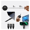 Baseus Bright Mirror 2 retractable cable 3in1 USB Type C - micro USB + Lightning + USB Type C 3.5A 1.1m black (CAMJ010201)