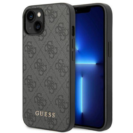 Guess GUHCP14SG4GFGR iPhone 14 6.1 &quot;gray / gray hard case 4G Metal Gold Logo