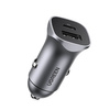 Ugreen fast car charger USB-A / USB-C 30W PD PPS gray (CD130)