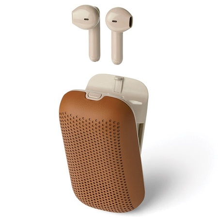 Lexon Speakerbuds Słuchawkibezprzewodowe z głośnikiem bluetooth brązowy/camel LA127C