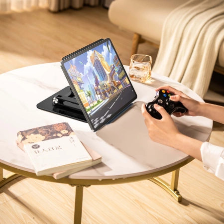 Podstawka pod laptopa, tablet Wozinsky WRS-CPY84SB 360 aluminiowa + Gratis! podstawka do smartfona - czarna