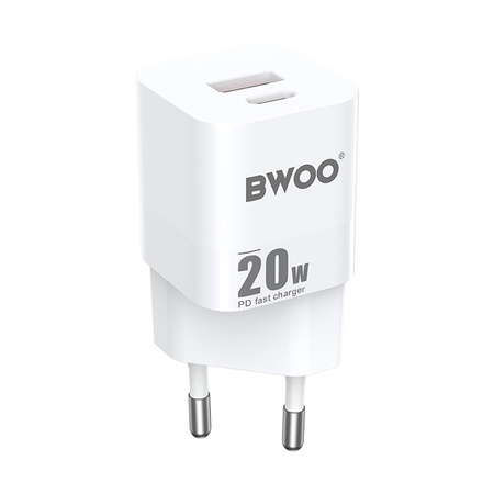 BWOO ładowarka sieciowa CDA156 20W mini wall charger USB-C, USB-A