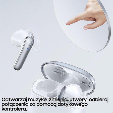 USAMS Słuchawki Bluetooth 5.1 TWS XH Series Dual mic bezprzewodowe niebieski/blue BHUXH03