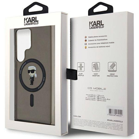 Original Case SAMSUNG GALAXY S24 ULTRA Karl Lagerfeld Hardcase IML Ikonik MagSafe (KLHMS24LHFCKNOK) black