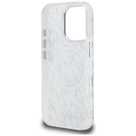Karl Lagerfeld IML Karl Script Pattern MagSafe - Etui iPhone 16 Pro Max (biały)