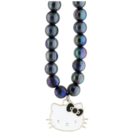 Zawieszka na telefon Hello Kitty Pearls Kitty Head - czarna