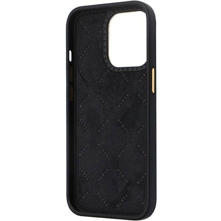 Guess nakładka do iPhone 13 Pro 6,1" GUHCP13LM4DGPK czarna HC Silicone Logo Strass 4G