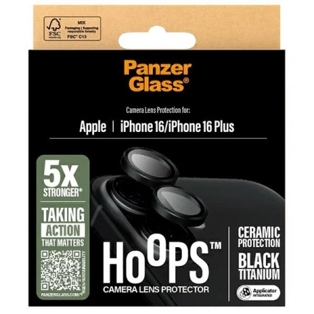 PanzerGlass Hoops Keramik-Linsenschutz iPhone 16 6,1&quot; / 16 Plus 6,7&quot; 1281