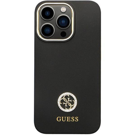 Guess nakładka do iPhone 13 Pro 6,1" GUHCP13LM4DGPK czarna HC Silicone Logo Strass 4G