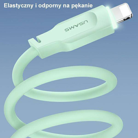 USAMS Kabel lightning Fast Charging 2,4A Lithe Series 1,2m czarny/black SJ565USB01(US-SJ565)