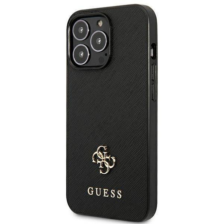 Schutzhülle IPHONE 13 PRO Guess Hardcase Saffiano 4G Small Metal Logo (GUHCP13LPS4MK) schwarz