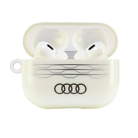 Original Handyhülle APPLE AIRPODS PRO 2 Audi IML Geometric Pattern Cover (AU-IMLAPP2-A6/D3-WE) weiß