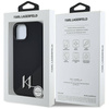 Original Handyhülle IPHONE 15 Karl Lagerfeld Hardcase Silicone Shadow Metal Initial MagSafe schwarz