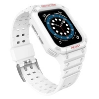 Pasek z etui ochronnym Protect Strap Band do Apple Watch 38 / 40 / 41 mm opaska obudowa pancerna - biały