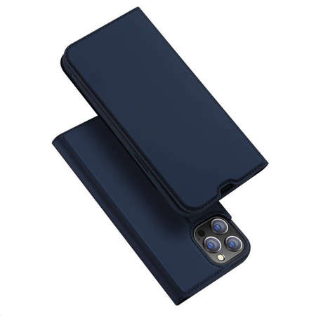 Etui IPHONE 13 PRO MAX z klapką Dux Ducis skórzane Skin Leather granatowe