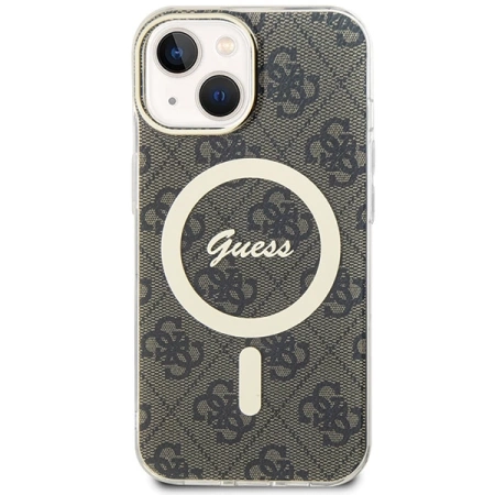 Guess IML 4G MagSafe Hülle für iPhone 15 - Braun