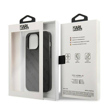 Oryginalne Etui IPHONE 13 PRO Karl Lagerfeld Hardcase Perforated Allover (KLHCP13LPTLK) czarne
