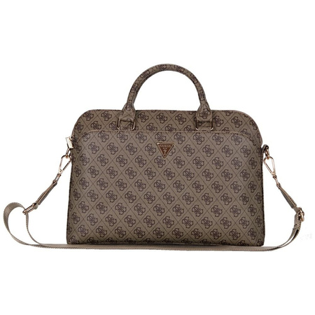 Tasche LAPTOP 15" Guess 4G Zipper Pocket Triangle Logo braun