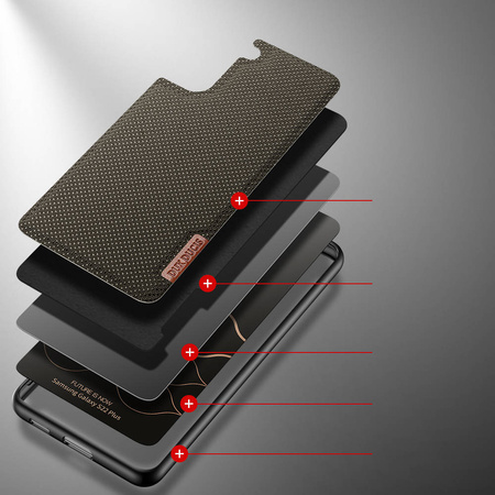 Dux Ducis Fino case covered with nylon material for Samsung Galaxy S22+ (S22 Plus) green