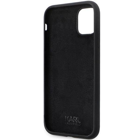 Karl Lagerfeld nakładka do iPhone 11 KLHCN61SMHKNPK czarna HC Silicone Ikonik Metal Pin