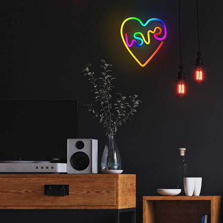 Neon LED RGB LOVE W SERCU FLRN02 + pilot Forever Light