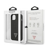 Original Handyhülle IPHONE 14 PLUS Guess Hardcase Saffianotriangle Logo (GUHCP14MPSATLK) schwarz
