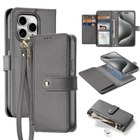Etui skórzane Dux Ducis Lawa na iPhone 15 Pro Max - szare