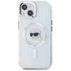 Original Handyhülle IPHONE 15 PLUS Karl Lagerfeld Hardcase IML Metal Karl Head MagSafe weiß