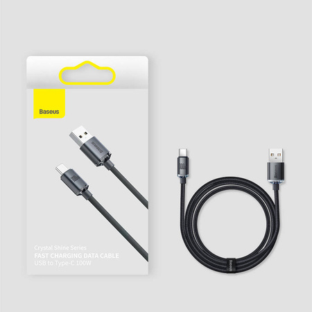 Baseus Crystal Shine Series Fast Charging Data Cable USB to Type-C 100W 1.2m Black