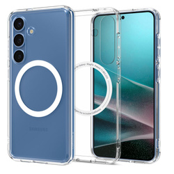 Spigen nakładka Ultra Hybrid Mag MagSafe do Samsung Galaxy S25+ Przezroczysta Biała