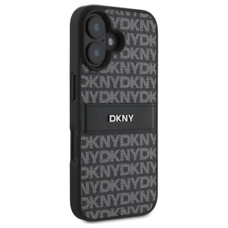 Original Case IPHONE 16 DKNY Hardcase Texture Pattern Tonal Stripe (DKHCP16SPRTHSLK) black
