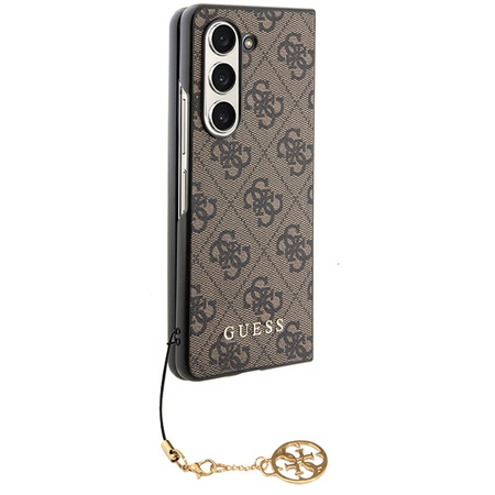 Original Handyhülle SAMSUNG GALAXY Z FOLD 5 Guess Hardcase 4G Charms Collection (GUHCZFD5GF4GBR) braun