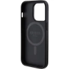 Guess 4G Collection Leather Metal Logo MagSafe Case for iPhone 14 Pro Max - Black