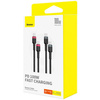 Baseus Cafule USB-C / USB-C-Kabel 100W 1 m - rot-schwarz und schwarz-grau (2 Stk.)