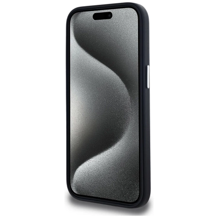 Karl Lagerfeld FW Metal Plate MagSafe iPhone 15 Case - Black