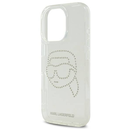 Oryginalne Etui IPHONE 16 PRO MAX Karl Lagerfeld Hardcase IML Rhinestones Karl Head (KLHCP16XHKHDCELT) transparentne
