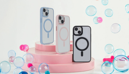 Nakładka Satin Elegant Mag do iPhone 15 Plus 6,7" różowa