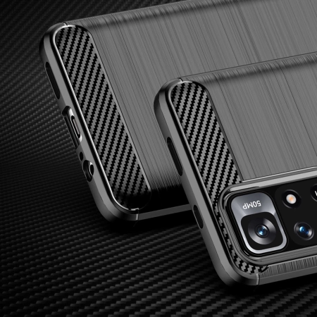 Carbon Case Flexible Schutzhülle für Xiaomi Redmi Note 11 schwarz