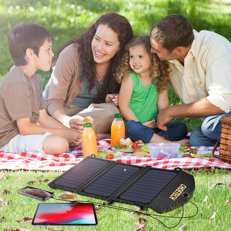 Choetech Foldable Solar Charger 19W 2x USB 2,4A black (SC001)