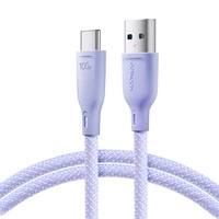 Joyroom Multi-Color Series SA34-AC6 USB-A/USB-C-Kabel 100 W, schnelle Übertragung, 1 m – Lila