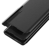 Eco Leather View Case elegante Hülle mit Klappe und Ständer für iPhone 16e - Schwarz