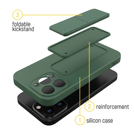 Wozinsky Kickstand Case iPhone 12 Pro rosa Silikonhülle mit Ständer