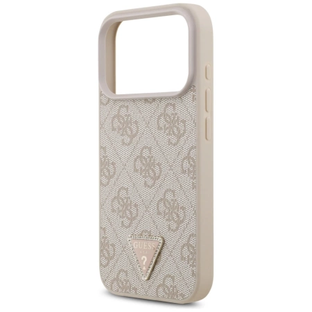 Guess Leather 4G Triangle Strass MagSafe Case für iPhone 17 Pro - Pink