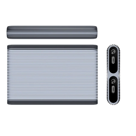 Kieszeń dyskowa 2x M.2 SATA+NVME USB-C 3.2 10Gbps - szara